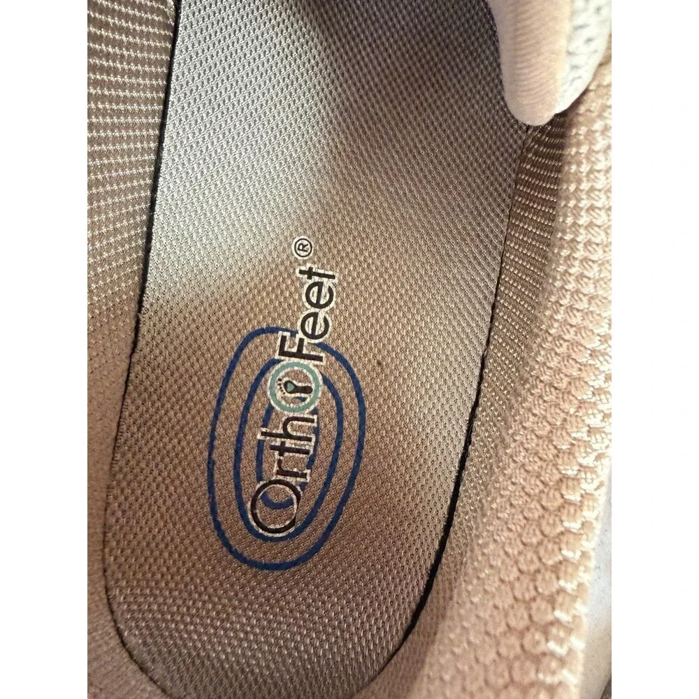 Orthofeet Porto 426 Men’s 12 D Beige/Taupe Canvas Orthotic Walking Shoes